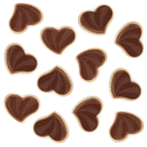 Cookies de chocolate em forma de coração — Fotografia de Stock