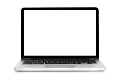 Laptop with blank screen clipart