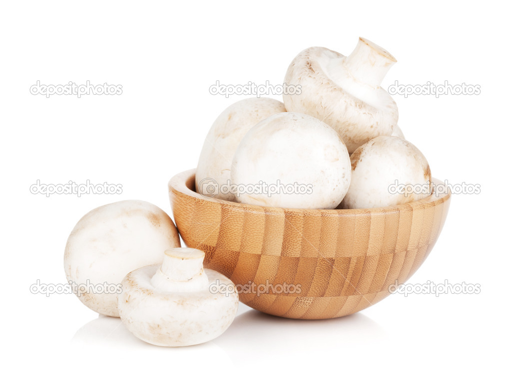 Bowl with champignon mushrooms