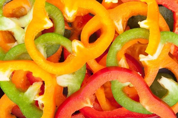 Peperoni affettati colorati — Foto Stock