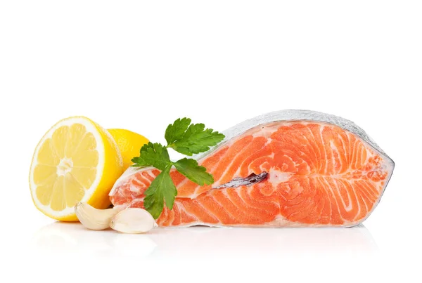 Salmon with herbs and lemon — Stock Image Salmon with herbs and lemon Stock Image