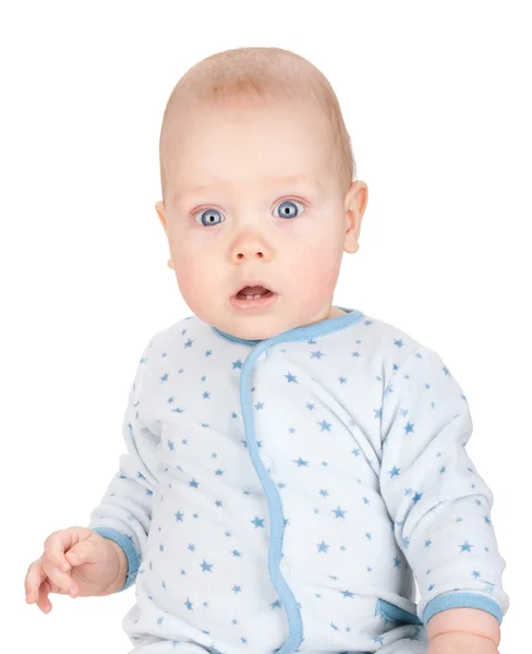 Söt allvarlig baby pojke — Stockfoto