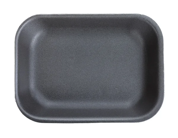 Czarny jedzenie pusta taca — Zdjęcie stockowe
