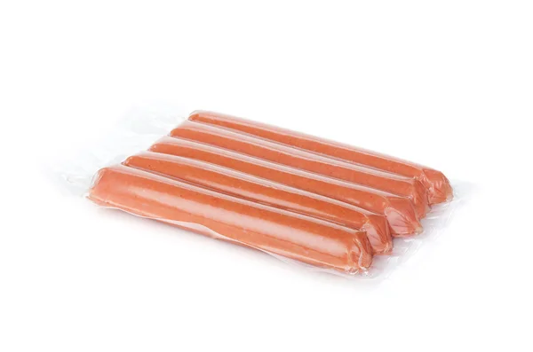Cinque pacchetti di salsicce — Foto Stock