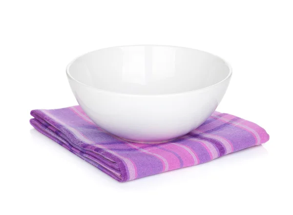 Salad bowl over kitchen towel — Stock Photo, Image