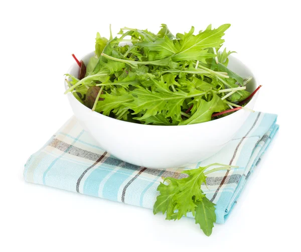 新鮮なグリーンサラダをボウルに入れ — ストック写真