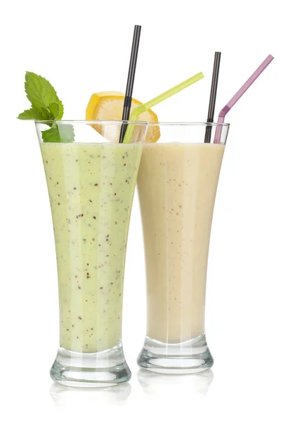 Kiwi och banan smoothie mjölk — Stockfoto