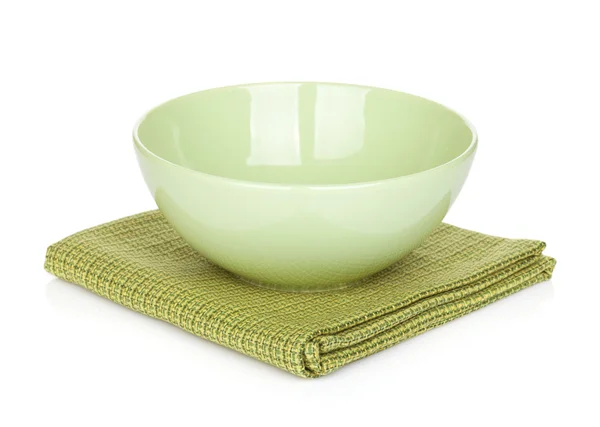 Salad bowl over kitchen towel — Stock Photo, Image