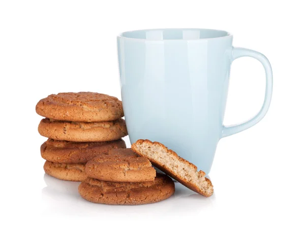 Tazza di latte e biscotti — Foto Stock
