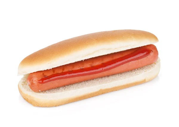 Hot dog with ketchup — Stock Photo, Image