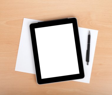 boş ekran ile beyaz kağıtlar tablet
