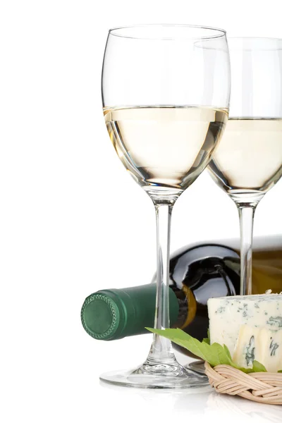 White wine and cheese — Stock Photo, Image