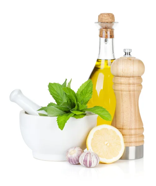 Condiments and herbs — Stock Photo, Image