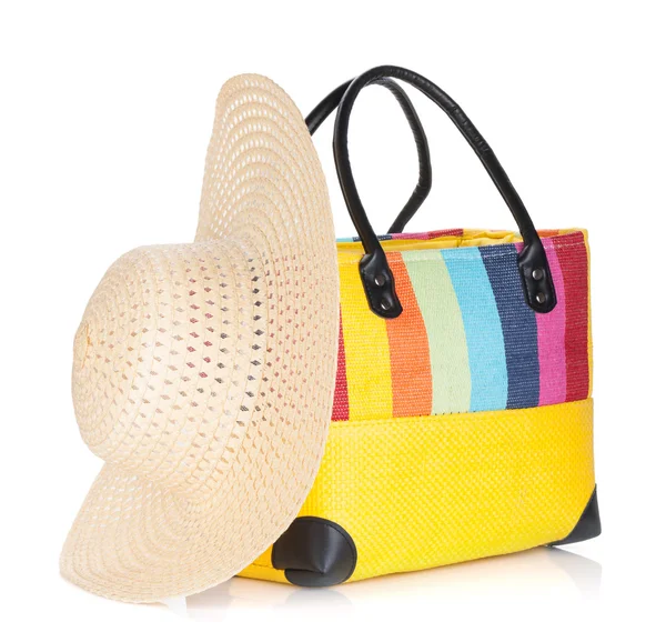 Borsa da spiaggia e cappello — Foto Stock