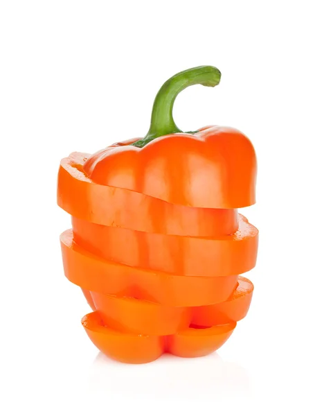 Sliced ripe orange bell pepper — Stock Photo, Image