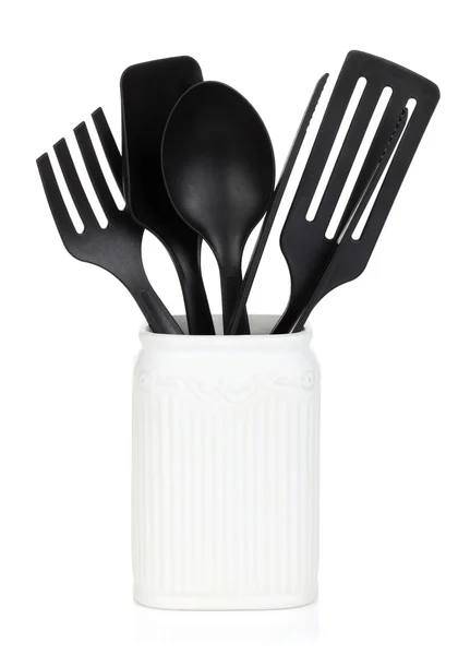 Kitchen utensils in holder — Stock Photo, Image