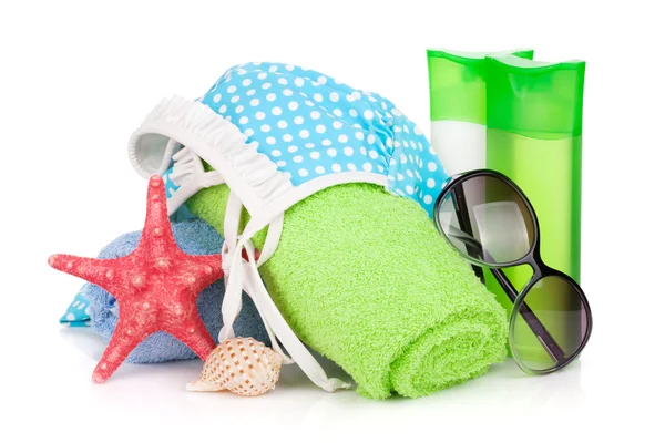Swimming suit and beach items — Stock Photo, Image