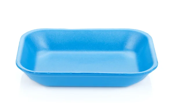 Niebieski jedzenie pusta taca — Zdjęcie stockowe
