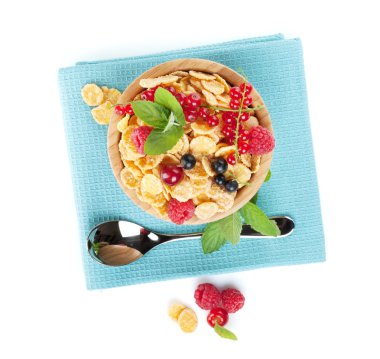 çilek ile taze Mısır gevreği