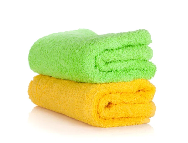 Green and yellow towels — Stock Photo, Image