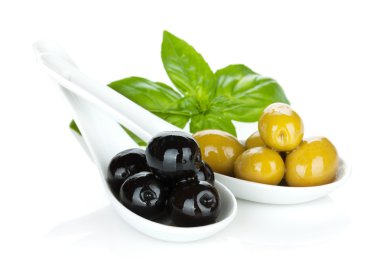 Green and black olives clipart