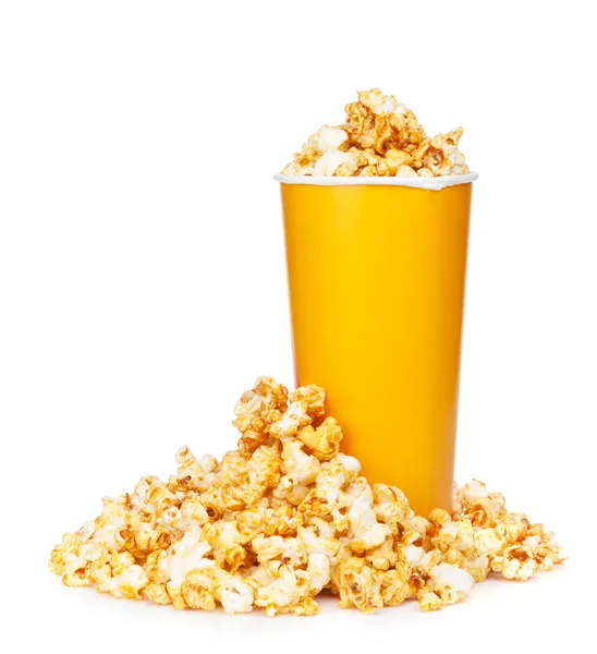 Popcorn i snabbmat drink cup — Stockfoto