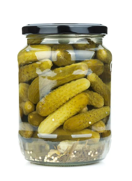 Pickles dans un bocal en verre — Photo