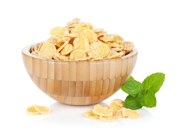 Fresh corn flakes in bowl — Stock Photo, Image