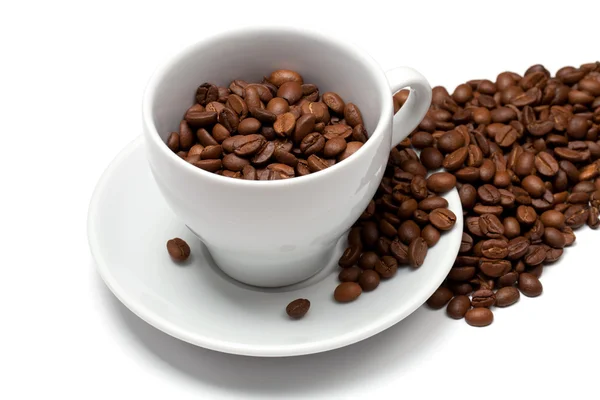 Kaffekopp med bönor — Stockfoto