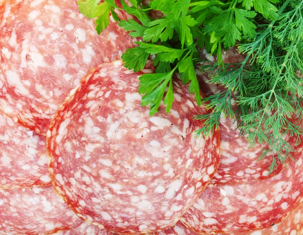 Sliced salami — Stock Photo, Image