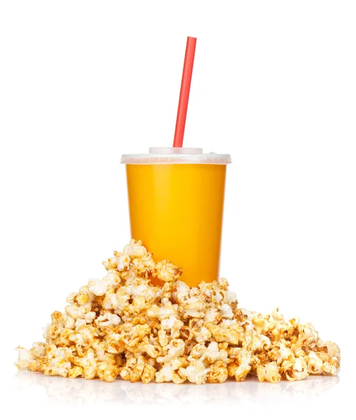Popcorn och snabb mat dryck — Stockfoto
