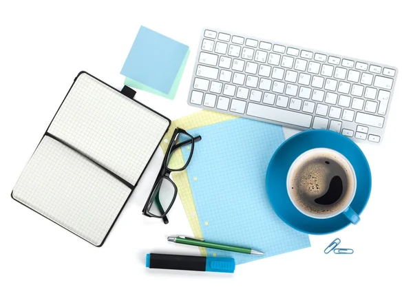 Coffee cup and office supplies — Stock Photo, Image