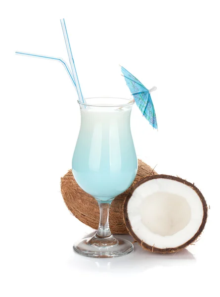 Cocktail crème de coco bleue — Photo