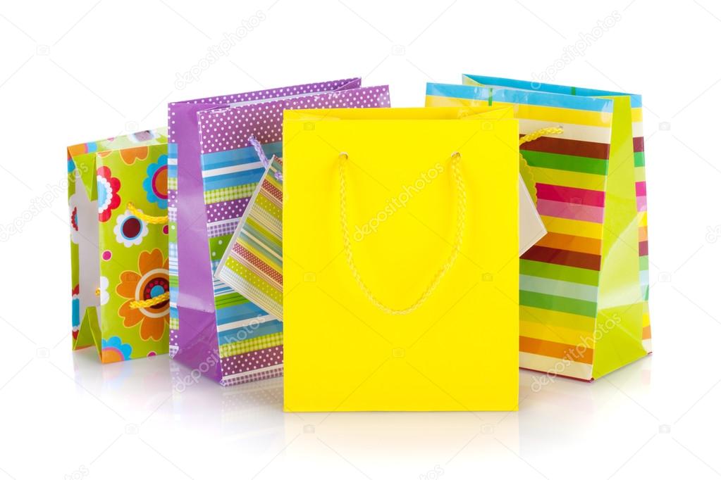 Colored gift bags