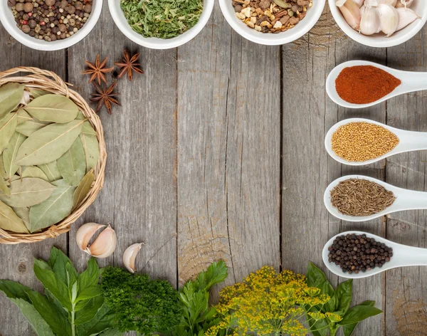 Colorful herbs and spices selection — Stock Photo, Image