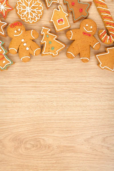 Homemade various christmas gingerbread cookies — Stock Photo, Image