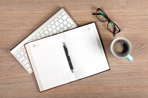 Blank notepad and coffee cup — Stock Photo, Image