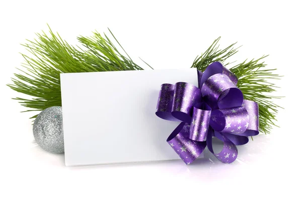 Empty gift card and christmas decor — Stock Photo, Image