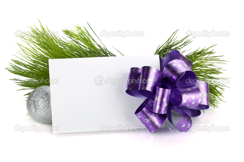 Empty gift card and christmas decor
