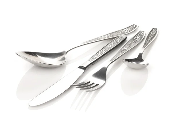 Silver eller bestick uppsättning gaffel — Stockfoto