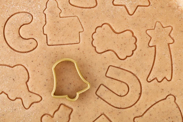 Zencefilli kurabiye hamuru için Noel kurabiyeleri — Stok fotoğraf