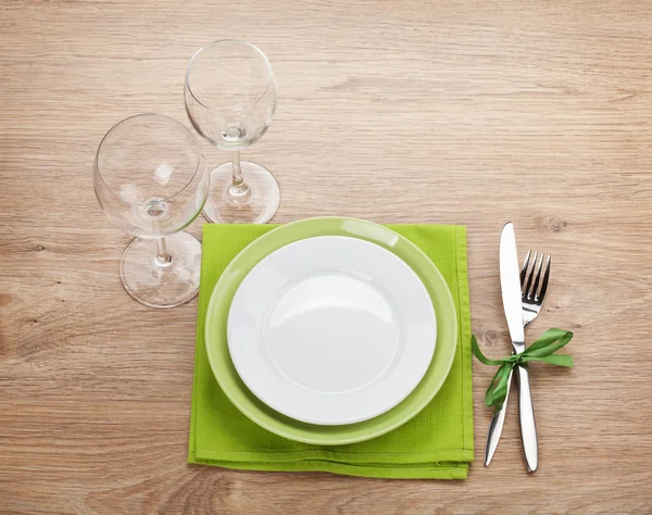 Kitchen utensils over wooden table — Stock Photo, Image