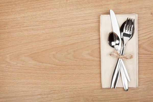 Silverware or flatware set of fork, spoon and knife — Stock Photo, Image