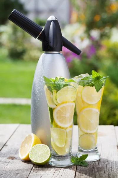 Limonada casera y sifón — Foto de Stock