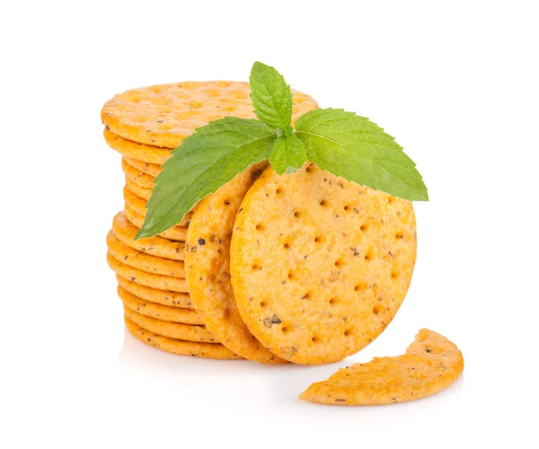 Pila de galletas con menta — Foto de Stock