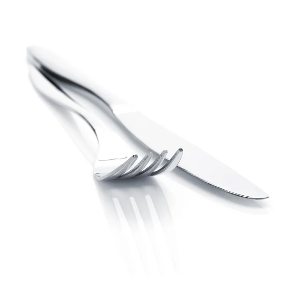 Silverware or flatware set of fork and knife — Stock Photo, Image