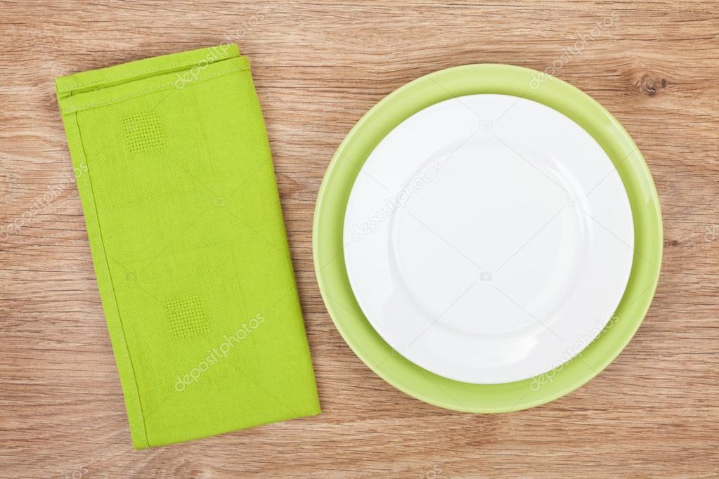 Empty green plates