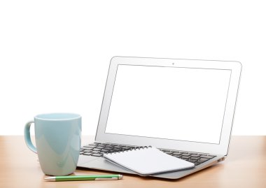 laptop ile boş bir ekran ve tablo Kupası