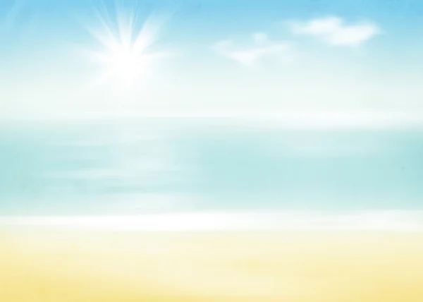 Pláž a moře se slunečnou oblohou — Stock fotografie