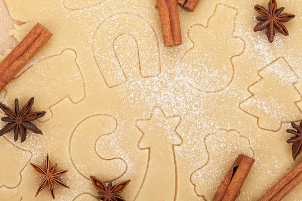 Masa de pan de jengibre para galletas de Navidad — Foto de Stock
